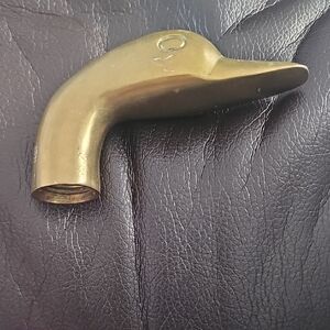 Unique Vintage Solid Brass Duck Head Handle for a Walking Stick or Cane.